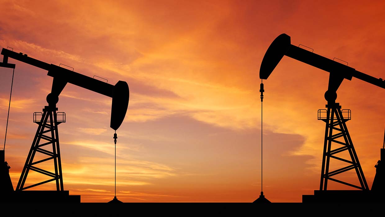 sunset with factory elements background