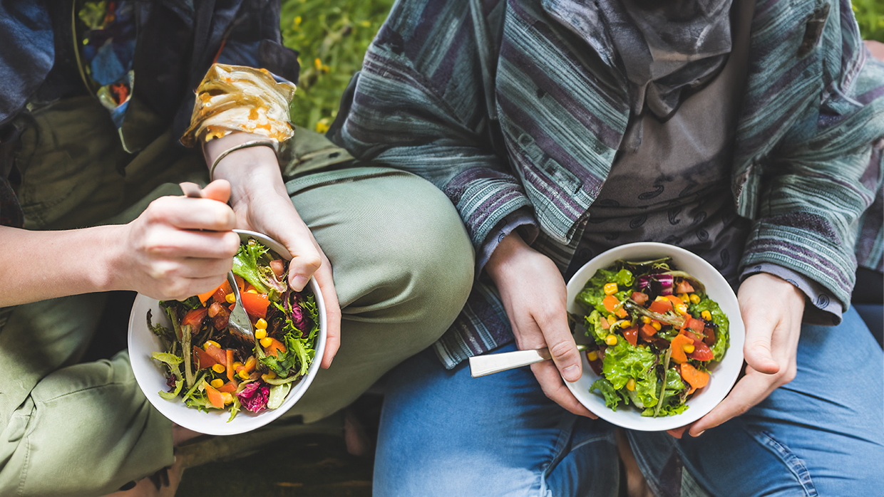 people eating healthy food