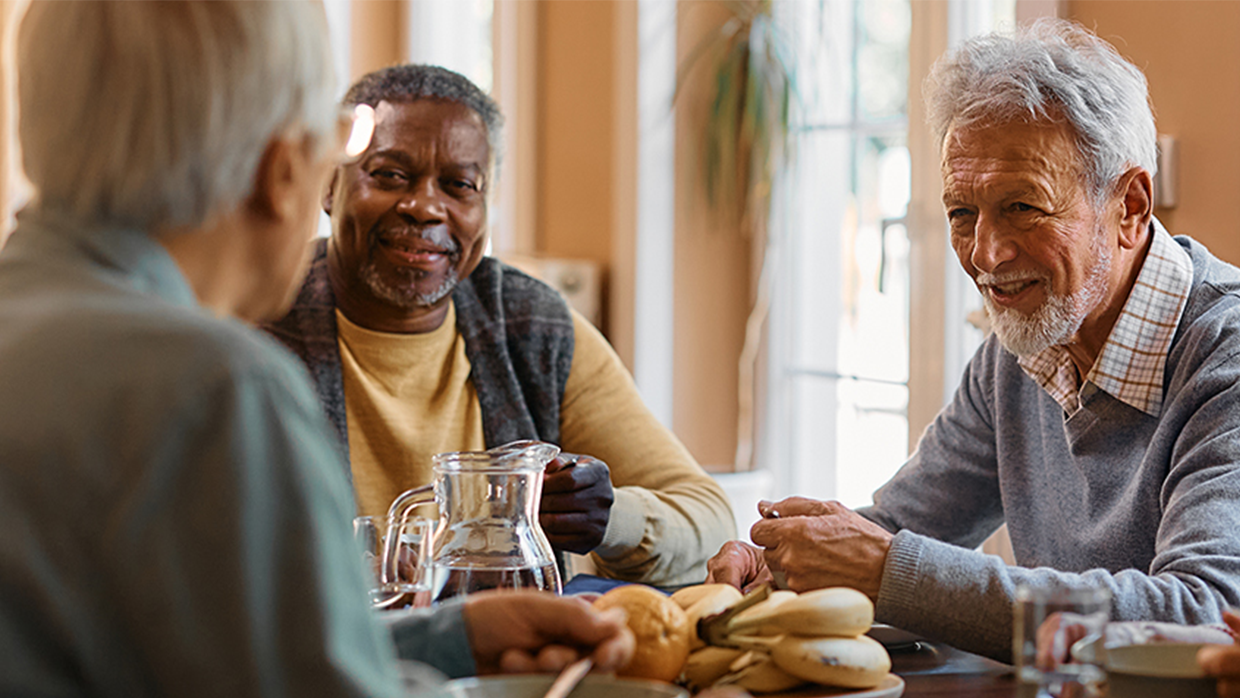 seniors men spending time together