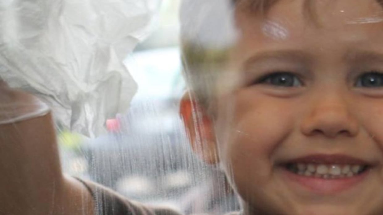 little boy smiling