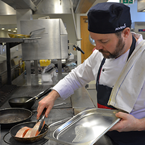 a chef making food