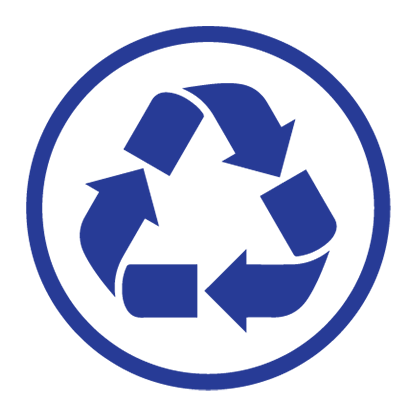 dark blue recycle symbol icon