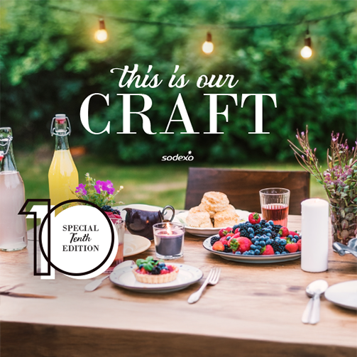 Craft magazine thumbnail showing an outdoor tablescape with dessert, berries and drinks.