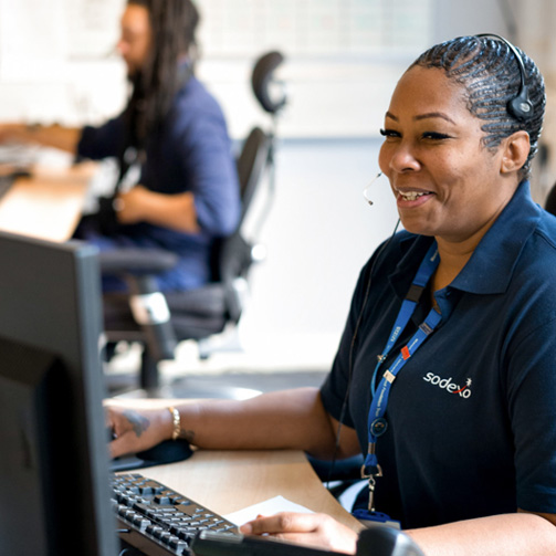 Black woman providing service by call