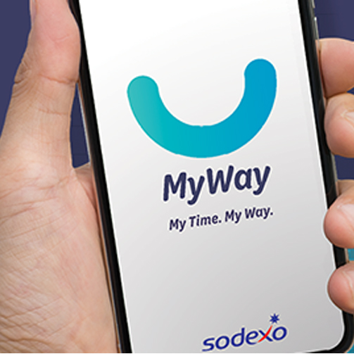 a phone with the myway app