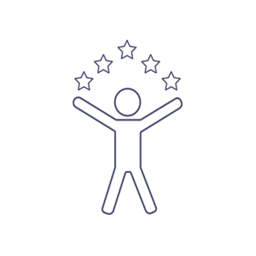 person with stars line icon