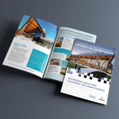 Cover and inside preview of the USM case study titled Maximizing Value and Elevating the Campus Brand.