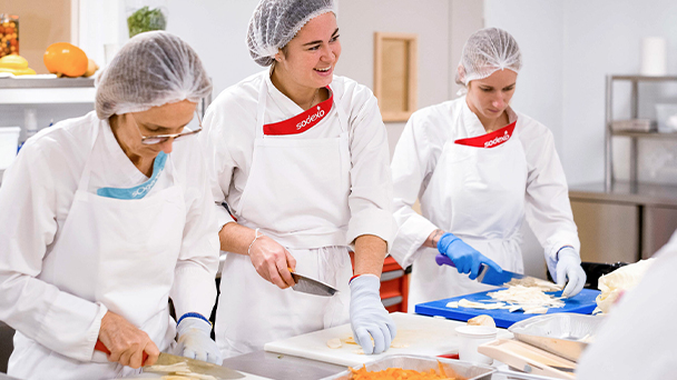 team of chef making food