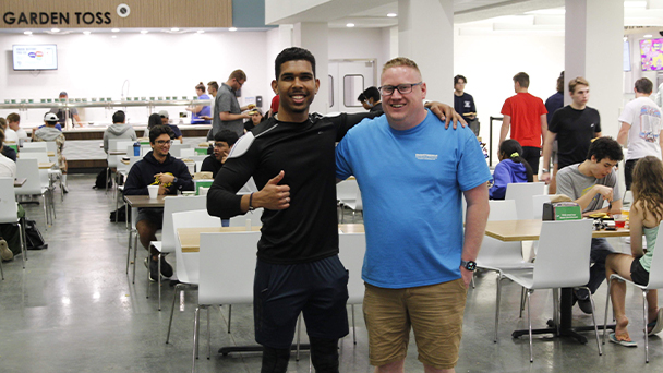 two men at cafeteria