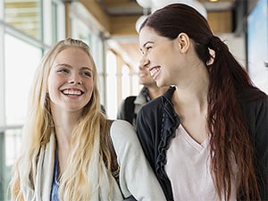 two women smiling