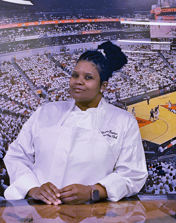 Black woman with chef uniform
