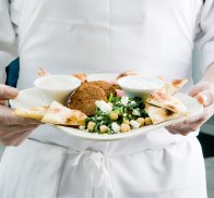 Plate of falafel and pita
