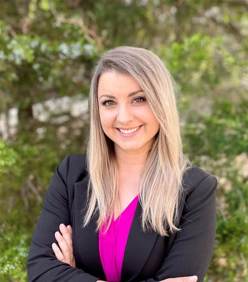 blond young woman smiling