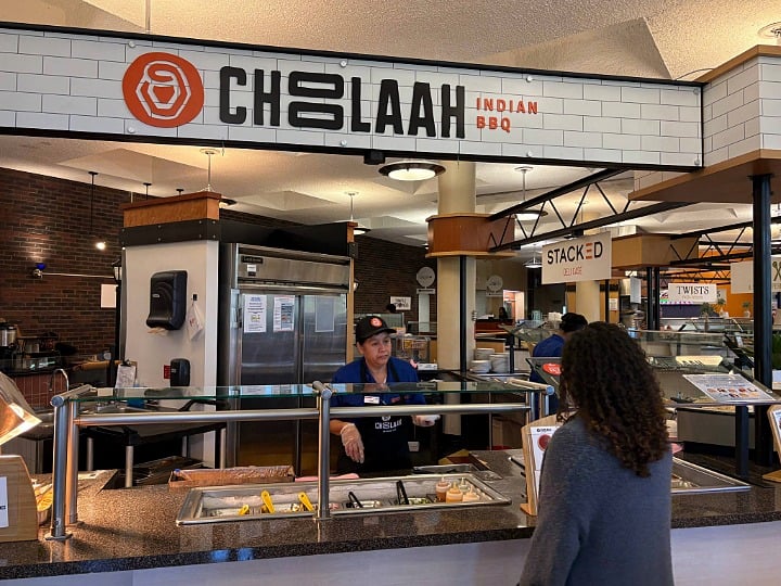 Choolah, the Indian food station inside Peregrine Dining Hall at SUNY New Paltz.
