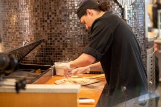 Man cooking on a kitchen