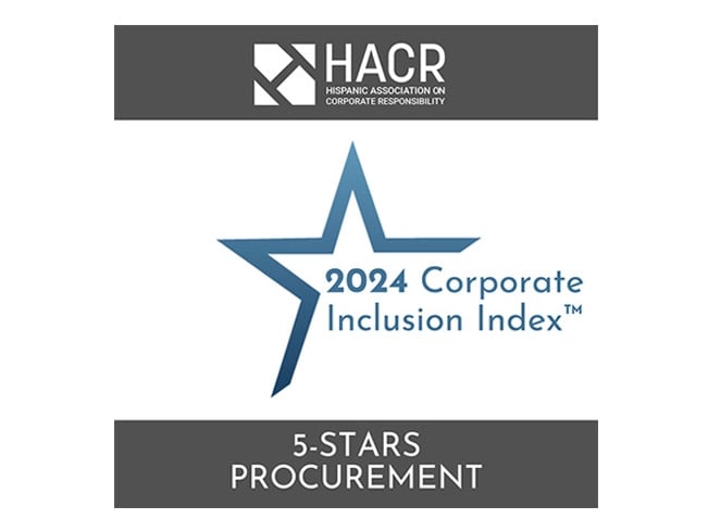 2024 HACR 5 Star Rated Company in Procurement graphic.