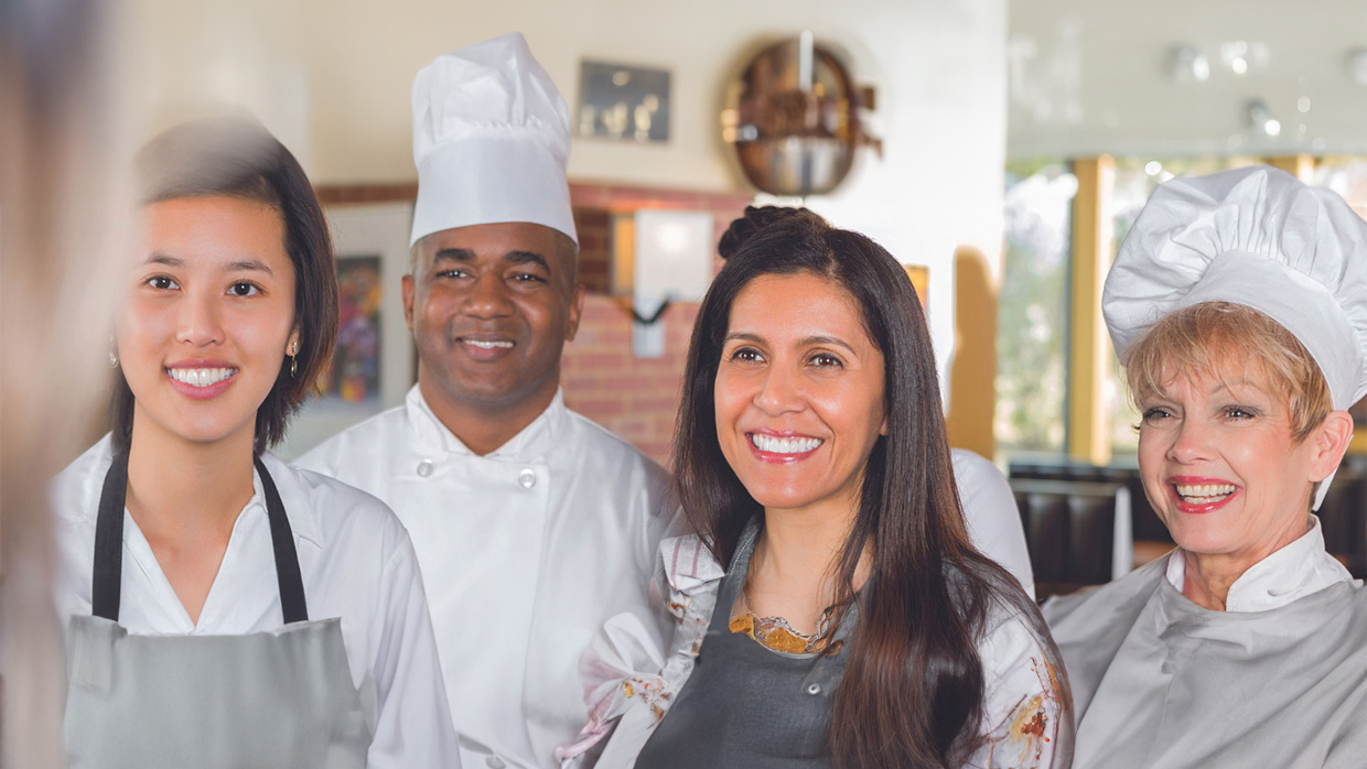 group of chef smiling