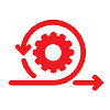 nut insides arrow red icon
