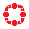 red people holding each other in a circle icon
