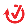 red check inside arrow icon