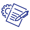 Setting, paper and pen icon.