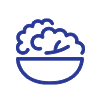 Bowl of salad with leafy greens icon.