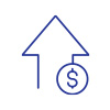 monetary arrow increase line icon