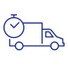 on time delivery truck line icon