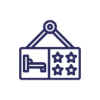 Streamlined guest room operations icon.