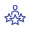 person above stars line icon