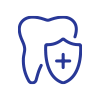 tooth with shield line icon