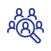 magnifying glass looking for people line icon