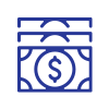 dollar bills line icon