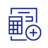 calculator positive document line icon