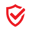 red shield with check icon