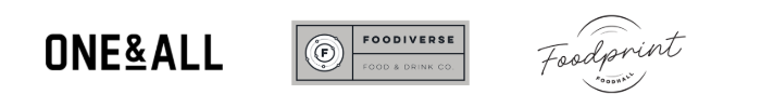 Sodexo dining brand logos for One & All, Foodiverse and Foodprint Foodhall