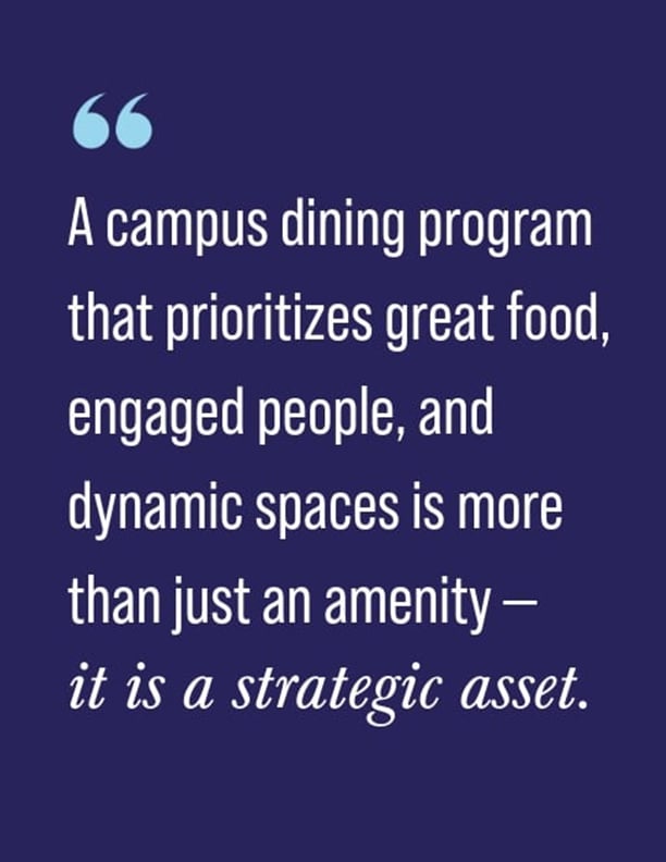 Quote graphic on a dark blue background featuring the text