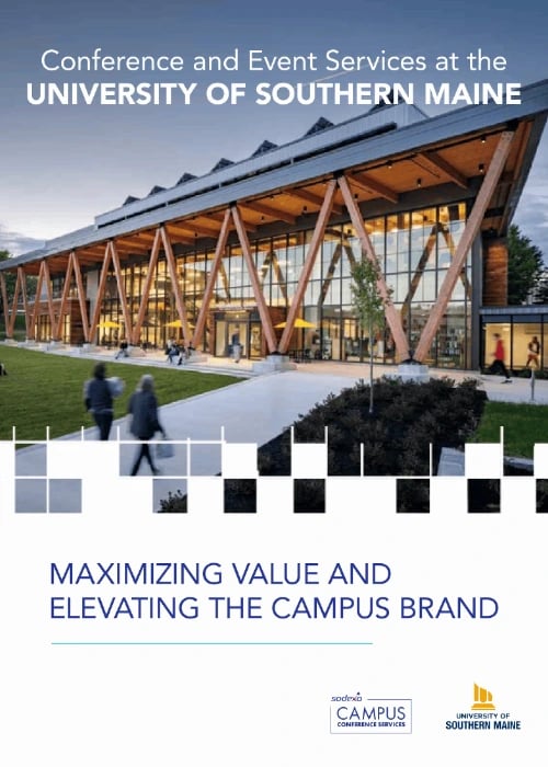 Case study cover titled Maximizing Value and Elevating the Campus Brand, featuring a photo of the USM campus.