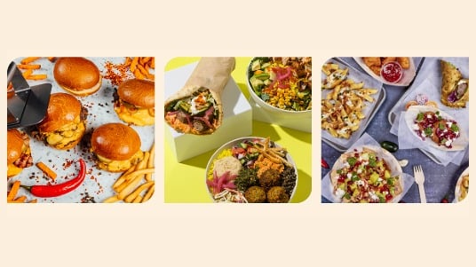 Snapshots of three dining concepts: Mediterra, Dilli Haat and Prime Time Pattys.