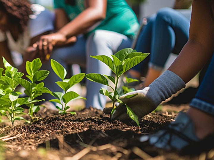community-gardening-planting-trees-sustainability