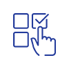 Hand selecting a checkbox on a digital interface