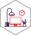 Computer icon, represent inspiring and engaging spaces