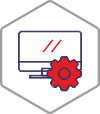 Computer icon representing technology-driven operational efficiency