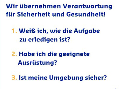 Wir uebernehmen Verantwortung fuer Sicherheit und Gesundheit.