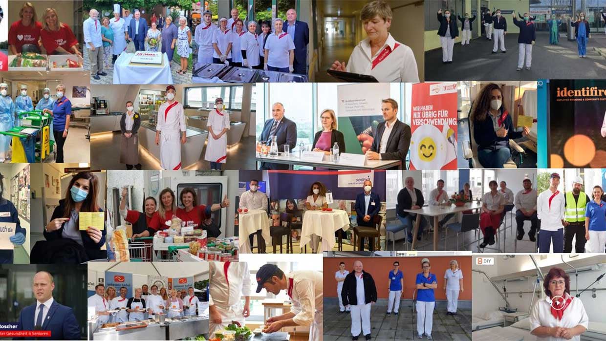 Verschiedene Fotos des Personals als Collage