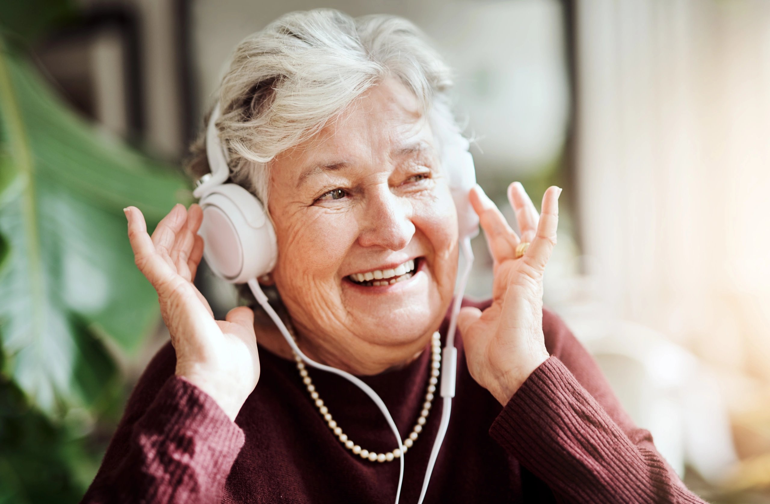 seniors listening music