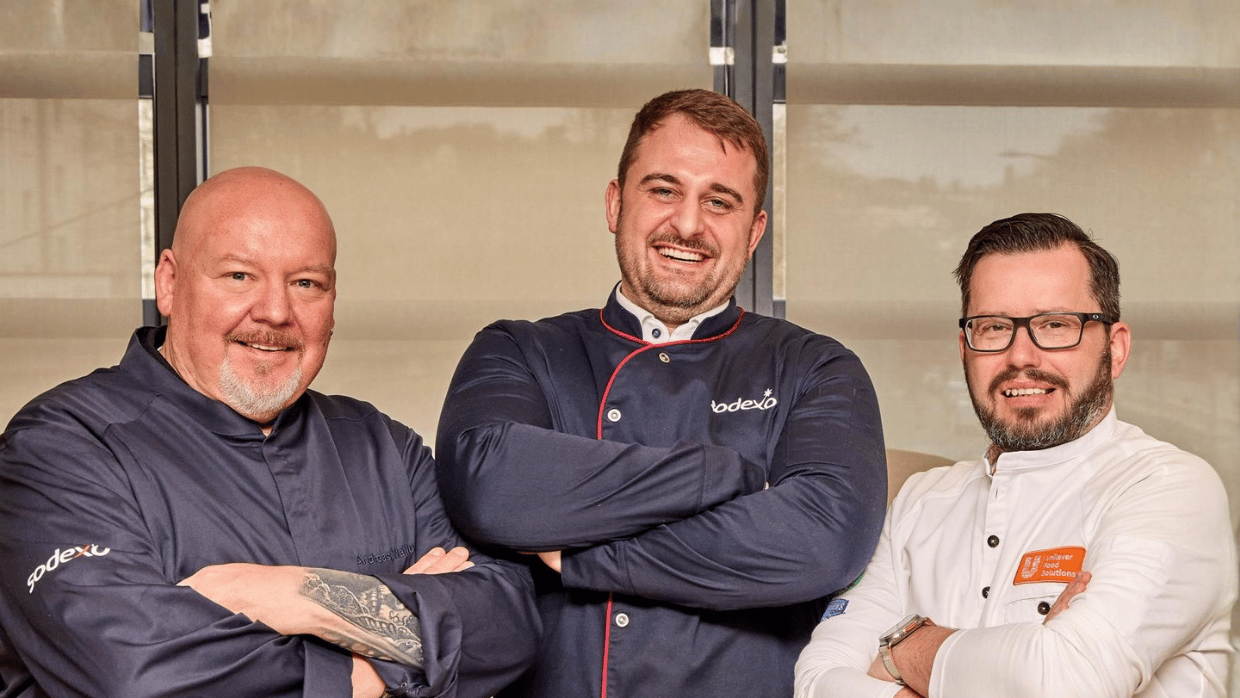Sodexo Küchenteam präsentiert internationale Zusammenarbeit und kreative Ansätze für Food Innovation.
