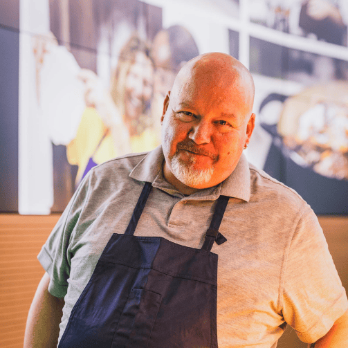 Portrait von Andreas Wallum, Food Experte bei Sodexo Deutschland, bei den Kochtagen mit TV-Köchin Haya Molcho