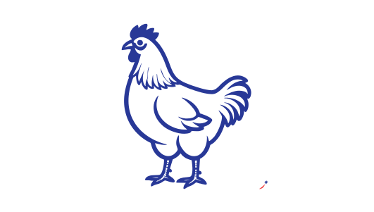 Blaues Icon, das einen Hahn zeigt.