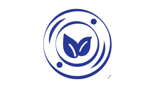 Blaues Icon, das einen Teller mit zwei Blättern darauf zeigt.